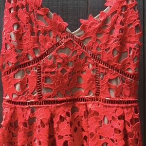 L'ATISTE Red Lace Dress